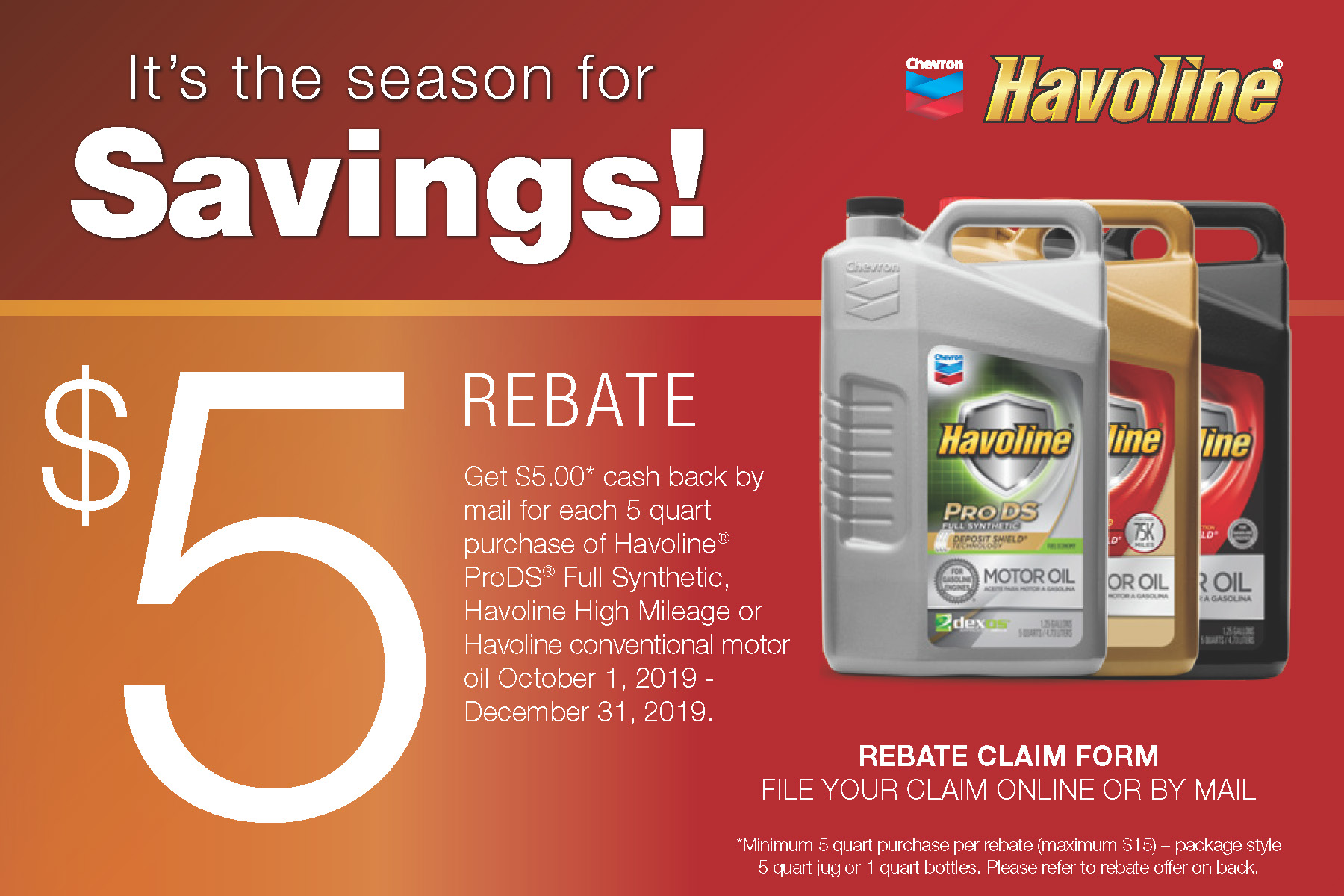 Havoline Oil Rebate